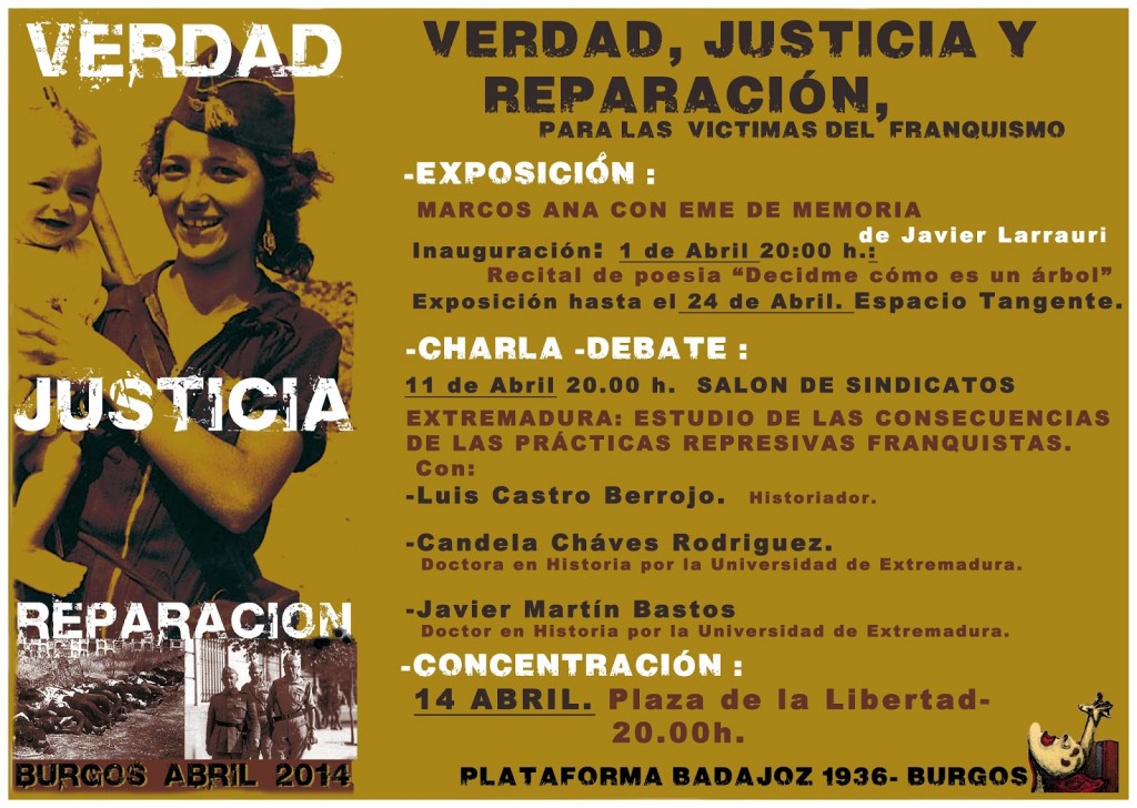 Cartel  jornadas verdad, justicia y reparación