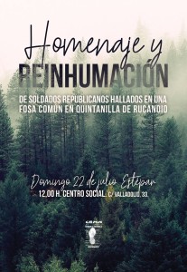 Homenaje a los combatientes exhumados en la fosa de Quintanilla de Rucandio