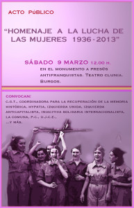 Homenaje a la Lucha de las Mujeres 1936-2013